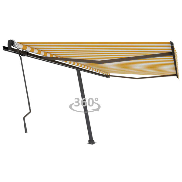 vidaXL Auvent manuel rétractable sur pied 400x300 cm Jaune et blanc