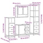 vidaXL Ensemble meubles salle de bain 4 Pièces chêne fumé bois ingénierie