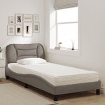 vidaXL Lit avec matelas Hvar taupe 90x200 cm tissu
