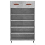 vidaXL Armoire à chaussures gris béton 60x35x105 cm bois d'ingénierie