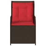 vidaXL Banc de jardin avec coussin 2 Pièces Marron Poly rotin