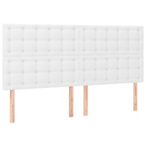 vidaXL Tête de lit blanche 200 x 5 x 118/128 cm similicuir