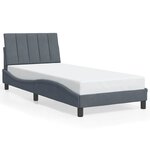 vidaXL Cadre de lit sans matelas Hanko gris foncé 80x200 cm velours