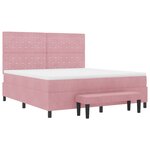 vidaXL Lit à Ressorts avec Matelas & Banc Rose 180x200 cm Velours