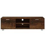 vidaXL Meuble TV Chêne fumé 140x40 5x35 cm Bois d'ingénierie