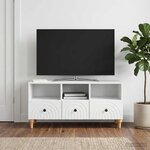 vidaXL Meuble TV Blanc 102 x 34 5 x 50 cm Bois d’ingénierie
