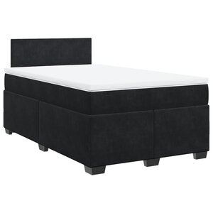 vidaXL Sommier à lattes de lit avec matelas Noir 120x200 cm Velours