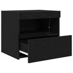 vidaXL Cabinet de chevet avec tiroir 2 Pièces Chêne noir 50 x 40 x 45 cm