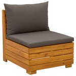 vidaXL Ensemble de canapés d'extérieur avec coussin 3 Pièce Marron