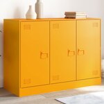 vidaXL Buffet jaune moutarde 99x39x73 cm acier