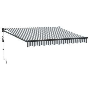 vidaXL Auvent rétractable anthracite/blanc 3x2 5 m tissu et aluminium