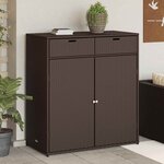 vidaXL Armoire de rangement jardin marron 105x55x113 cm résine tressée