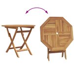vidaXL Ensemble Bistro de Jardin Pliable 3 Pièces en Bois Massif d'Acacia