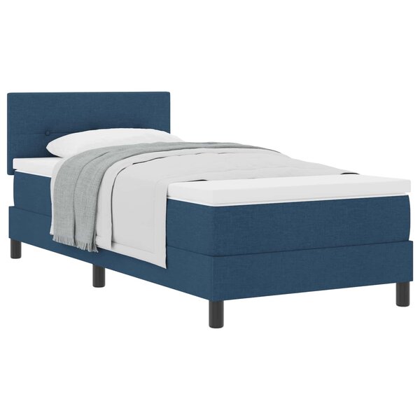 vidaXL Lit à ressorts avec coussin Bleu 80 x 200 cm tissu