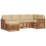vidaXL Ensemble de canapés d'extérieur 6 pc Naturel et Beige Polyester