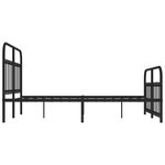 vidaXL Cadre de lit métal avec tête de lit/pied de lit noir 140x190 cm