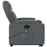 vidaXL Fauteuil inclinable de massage Gris Similicuir