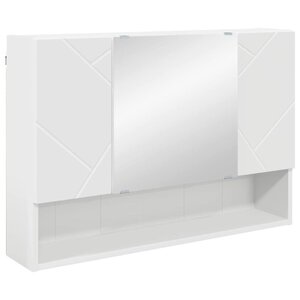 vidaXL Armoire Miroir de Salle de Bain Blanc 80 x 17 x 55 cm