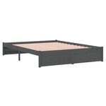 vidaXL Cadre de lit sans matelas gris bois massif 135x190 cm