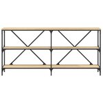 vidaXL Table console chêne sonoma 160x30x75cm bois d'ingénierie et fer