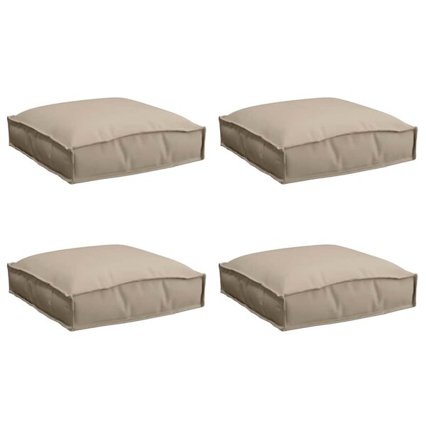 vidaXL Coussin pour assise de palette 4 Pièces Taupe 40 x 40 x 8 cm