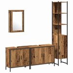 vidaXL Ensemble de mobilier de salle de bain avec étagère 4 Pièces Marron