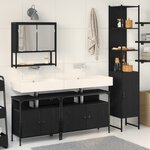 vidaXL Ensemble de Meubles de Salle de Bain en 4 Pièces Chêne Noir Bois d'ingénierie