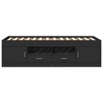 vidaXL Lit de jour avec tiroirs sans matelas noir 100x200 cm