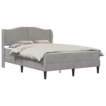 vidaXL Cadre de lit avec tête de lit Gris clair 140 x 190 cm Velours