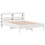 vidaXL Cadre de lit sans matelas blanc 135x190 cm bois de pin massif