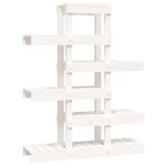 vidaXL Support à plantes Blanc 85x25x109 5 cm Bois massif de pin