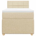 vidaXL Sommier à lattes de lit et matelas Crème 90x190 cm Tissu