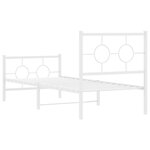 vidaXL Cadre de lit métal avec tête de lit/pied de lit blanc 75x190 cm