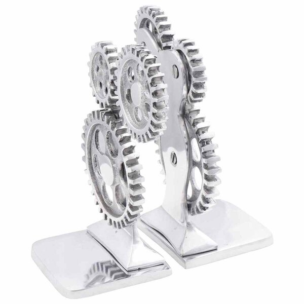 vidaXL Serre-livres 2 Pièces Argent 10 x 10 x 22 cm Aluminium