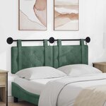 vidaXL Tête de lit suspendue Avec lumière LED Vert Mer Velours