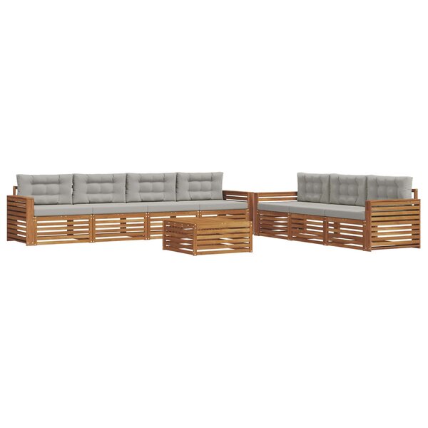 vidaXL Ensemble de canapés d'extérieur 8 pc Gris Naturel et Clair