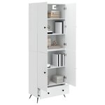 vidaXL Ensemble de Meubles 2 Pièces Blanc brillant Bois d'ingénierie