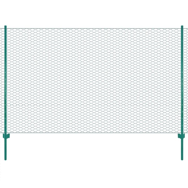 vidaXL Clôture en grillage métallique avec poteaux Acier 25x2 m Vert