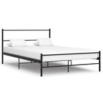 vidaXL Cadre de lit avec tête de lit sans matelas noir 140x200cm métal