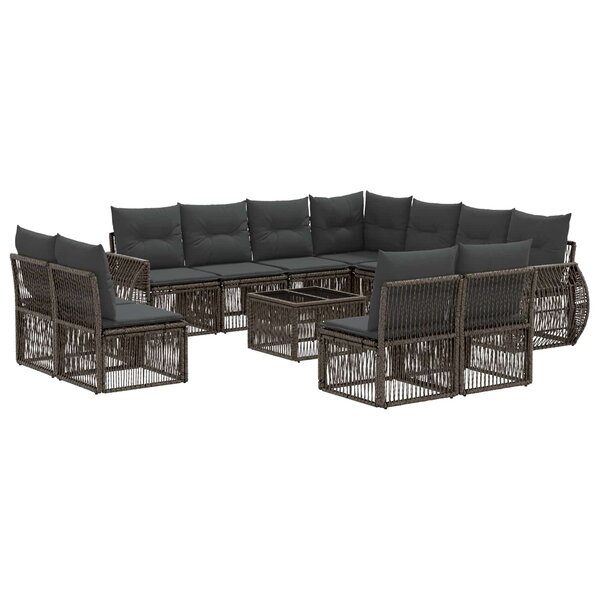 vidaXL Ensemble de canapé de jardin 12 Pièces Gris et Gris foncé