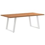 vidaXL Table à manger marron clair bois de chêne massif rectangulaire