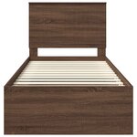 vidaXL Cadre de lit avec tête de lit Chêne brun 90 x 200 cm Pin massif