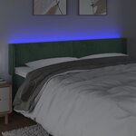 vidaXL Tête de lit à LED Vert foncé 183x16x78/88 cm Velours