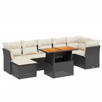 vidaXL Salon de jardin 8 Pièces avec coussins noir résine tressée