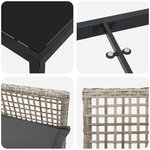 vidaXL Ensemble de salle à manger de jardin 5 pièces avec coussins gris clair en poly rattan