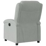 vidaXL Fauteuil inclinable électrique gris clair velours
