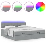 VidaXL Cadre de lit ottoman et matelas gris clair 180x200cm tissu