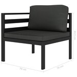 vidaXL Salon de jardin 6 Pièces avec coussins Aluminium Anthracite