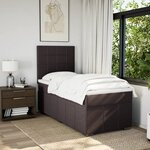 vidaXL Sommier à lattes de lit avec matelas Marron foncé 90x190 cm