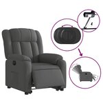 vidaXL Fauteuil inclinable électrique gris foncé tissu